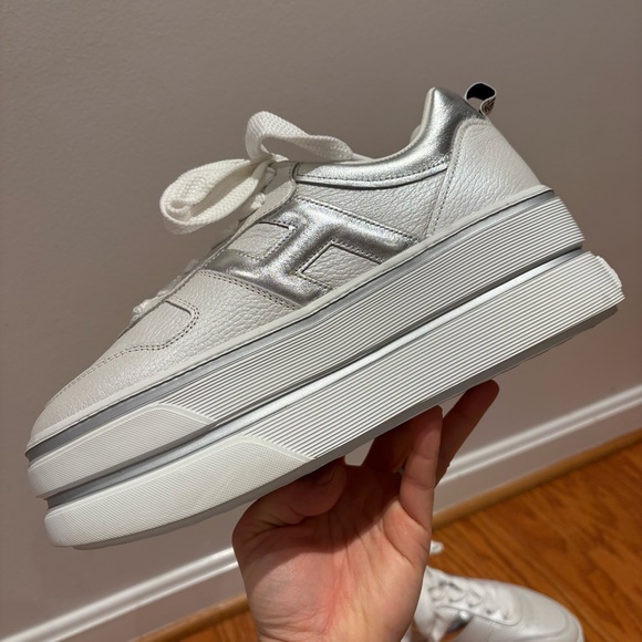 Hogan Women's White Leather Platform Sneakers - Picture 5 of 15